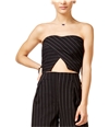 In Awe Of You Womens Pinstriped Strapless Halter Top Shirt