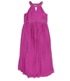 Thalia Sodi Womens Chain Accent High-Low Choker Dress pnkgld L
