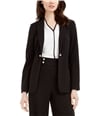 Calvin Klein Womens Solid One Button Blazer Jacket black 10P