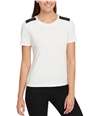 Tommy Hilfiger Womens Faux-Leather Basic T-Shirt ivy M