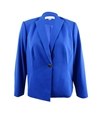 Calvin Klein Womens Crepe One Button Blazer Jacket medblue 6P