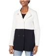 Tommy Hilfiger Womens Colorblocked Pea Coat white S