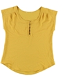 Blu Pepper Womens Solid Sleeveless Blouse Top yellow S