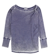 Treasure & Bond Womens Thermal Knit Basic T-Shirt blue 3X