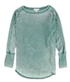 Treasure & Bond Womens Thermal Knit Basic T-Shirt green 2X