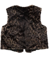 Tahari Womens Faux Fur Outerwear Vest brown M