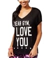 Material Girl Womens Run Mesh-Back Graphic T-Shirt classicblack XS