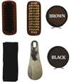 Perry Ellis Mens 5 Piece Shoe Shine Kit Insole Accessory black One Size