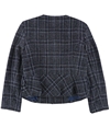 Tahari Womens Tweed Five Button Blazer Jacket blue 10P