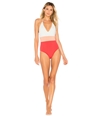 Tavik Womens Chase Color Blocked One Piece Halter Top Swimsuit hibiscus XS