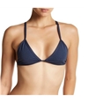 Tavik Womens Jett Textured Triangle Bikini Swim Top blue XS
