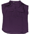 zeagoo Womens Double Pocket Pullover Blouse purple M