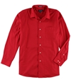Bill Blass Mens Regular-Fit Woven Button Up Dress Shirt red 17.5
