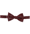 Alfani Mens Pre-Tie Metallic Self-tied Bow Tie redgrey One Size