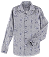 Tasso Elba Mens Paisley Button Up Shirt navycomb S