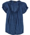 French Connection Womens Ruffle Cardigan Blouse blue S