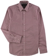 Nick Graham Mens Checkered Modern Fit Button Up Dress Shirt red 14/15