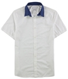 Calvin Klein Mens Solid Button Up Shirt white S