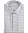 Calvin Klein Mens Performance Button Up Dress Shirt blue 17.5