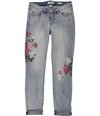 Vintage America Womens Boho Floral Cropped Jeans blue 2x25