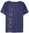 Tags Weekly Womens Floral Embroidery Pullover Blouse