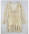 Tags Weekly Womens Lace Detail Ruffled Dress ltbeige S