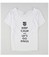 Rinky Womens Keep Calm And Let's Go Kings Graphic T-Shirt white M