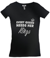 Rinky Womens Every Queen Needs Her Kings Graphic T-Shirt black S