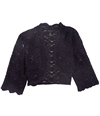 R&M Richards Womens Lace Cardigan Sweater purple 14