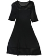 Nanette Lepore Womens Crochet Fit & Flare Dress black M