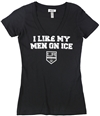 Rinky Womens I Like My Men On Ice Graphic T-Shirt black S