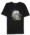 Elevenparis Mens Flowers & Skull Graphic T-Shirt black XL
