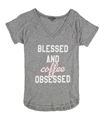 P.J. Salvage Womens Coffee Obsessed Pajama Sleep T-shirt gray M
