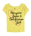 Hometown Heroes Womens Everyone Loves A California Girl Graphic T-Shirt yellow S