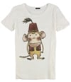 dirty violet Womens Monkey Graphic T-Shirt ivory S