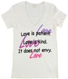 I LOVE H81 Womens Love Is Patient Love Is Kind Graphic T-Shirt ivory M