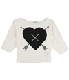 I LOVE H81 Womens Heart And Arrow Graphic T-Shirt ivory S