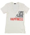 Dirty Violet Womens Life Love Happiness Graphic T-Shirt