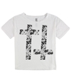 Hometown Heroes Womens Floral Crosses Graphic T-Shirt