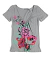 TRULY MADLY DEEPLY Womens Blocky Roses Graphic T-Shirt greenmulti S
