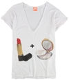 Local Celebrity Womens Makeup Graphic T-Shirt whtmulti S