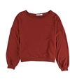 Project Social T Womens Cozy Ribbed Accent Pullover Sweater scarlet S