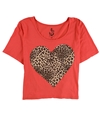 Delia*S Womens Leapord Heart Graphic T-Shirt