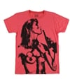 Evil Genius Womens Woman Smoking Gun Dither Graphic T-Shirt red L