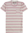 Peace Generation Womens Striped Pocket Graphic T-Shirt lightpink M