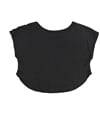 Peace Generation Womens Solid Cropped Basic T-Shirt black M