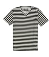 Peace Generation Womens Striped V-Neck Graphic T-Shirt