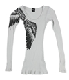 Bdg Womens Feathers Ribbed Graphic T-Shirt