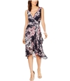 Connected Apparel Womens Floral Wrap Dress navy 8