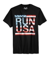 Univibe Mens Run USA Graphic T-Shirt blk S